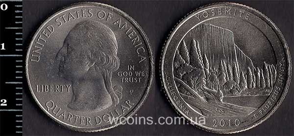 Монета США 25 центів 2010 Національний парк Йосеміті