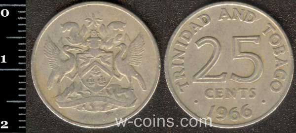 Монета Трінідад і Тобаґо 25 центів 1966