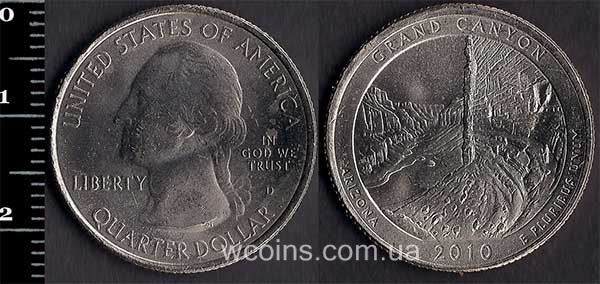 Монета США 25 центів 2010 Національний парк Гранд-Каньйон