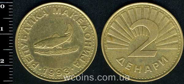 Монета Македонія 2 денара 1993