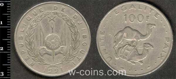 Монета Джибуті 100 франків 1991