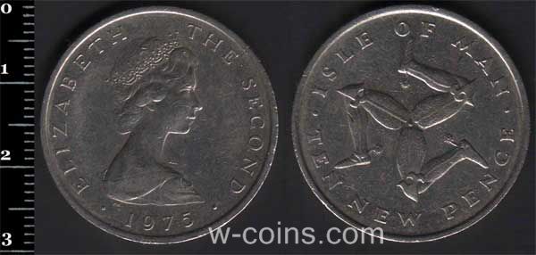 Монета Мен 10 пенсів 1975