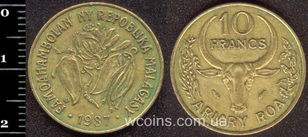 Монета Мадагаскар 2 аріарі 1987
