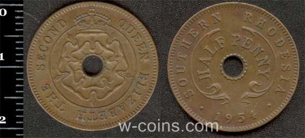 Coin Zimbabwe 1/2 penny 1954