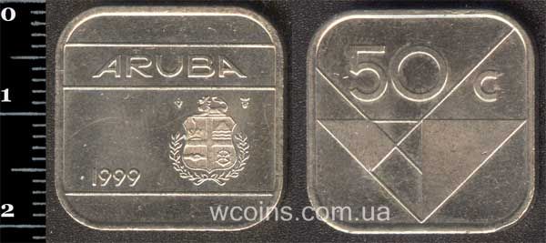 Монета Аруба 50 центів 1999