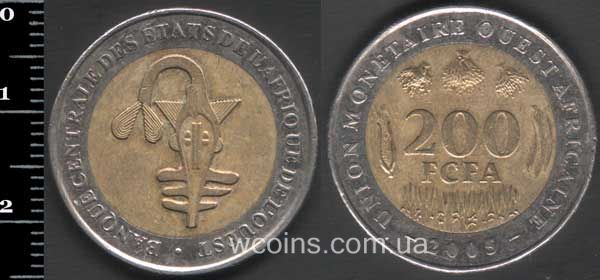 Монета Західно-Африканські Держави 200 франків 2005