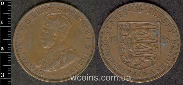 Монета Джерсі 1/12 шилінга 1935
