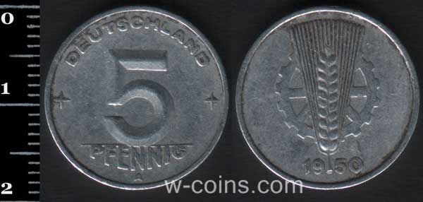 Coin Germany 5 pfennig 1950