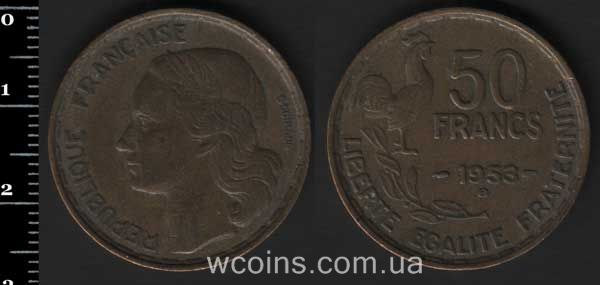 Монета Франція 50 франків 1953