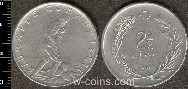 Монета Турція 2,5 ліри 1975