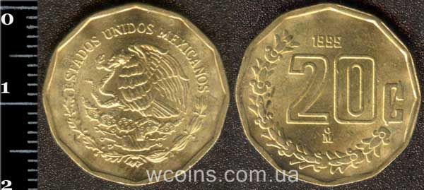 Монета Мексика 20 сентаво 1995