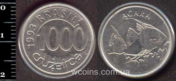 Монета Бразілія 1000 крузейро 1993