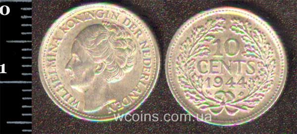 Coin Netherlands 10 cents 1944
