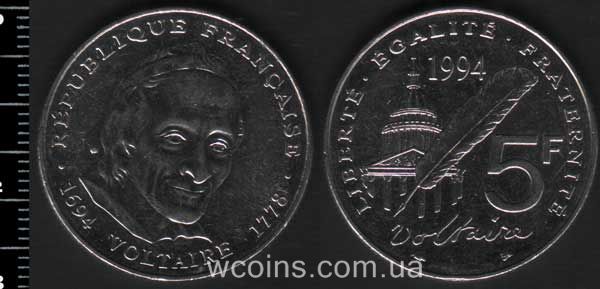Монета Франція 5 франків 1994