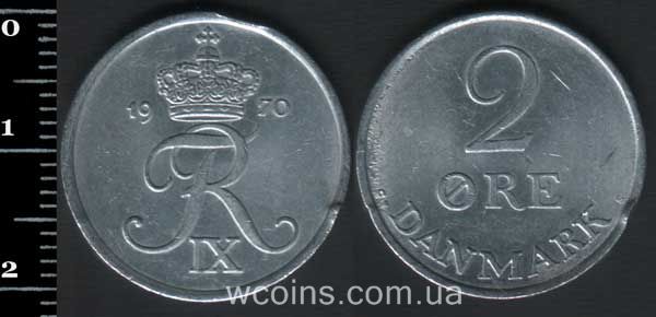 Монета Данія 2 ере 1970