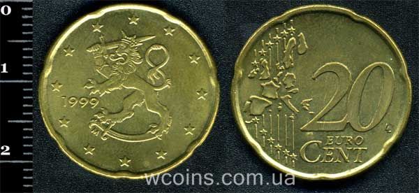 Монета Фінляндія 20 євро центів 1999