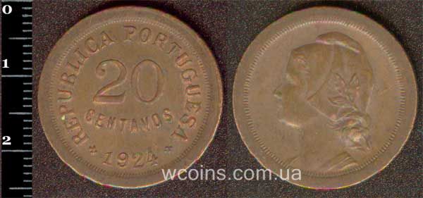 Монета Портуґалія 20 cентаво 1924