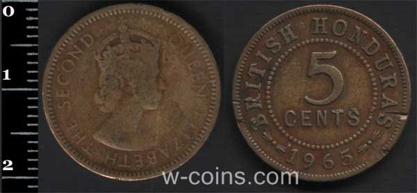 Монета Беліз 5 центів 1965