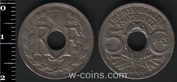Coin France 5 centimes 1919