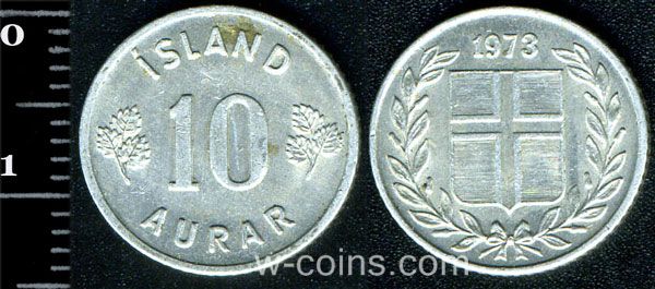 Монета Ісландія 10 ейре 1973