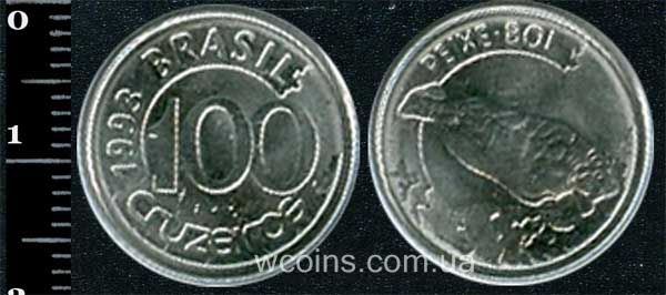 Монета Бразілія 100 крузейро 1993