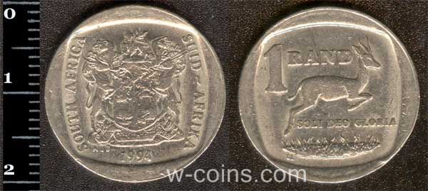 Монета Південна Африка 1 ранд 1994