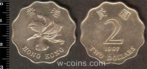 Монета Гонконг 2 долара 1997