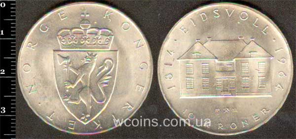 Монета Норвеґія 10 крон 1964