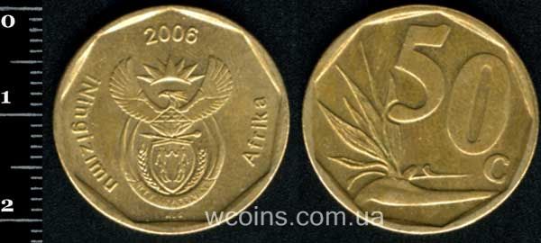 Монета Південна Африка 50 центів 2006