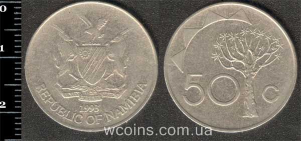 Монета Намібія 50 центів 1993