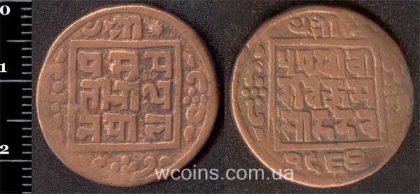 Монета Непал 1 пайс 1907