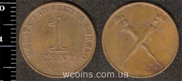 Монета Малайзія 1 цент 1962