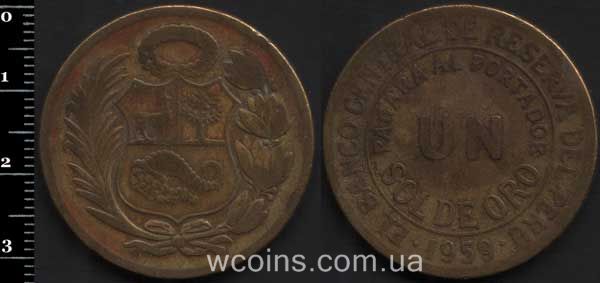 Монета Перу 1 соль 1959