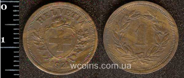 Монета Швейцарія 1 сантим 1921