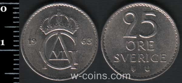 Coin Sweden 25 øre 1963