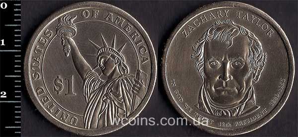 Монета США 1 долар 2009 Закарі Тейлор