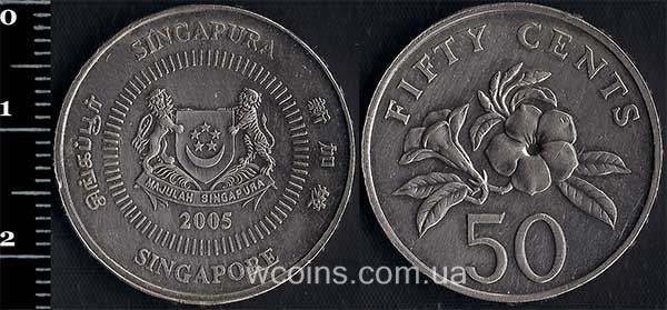 Coin Singapore 50 cents 2005