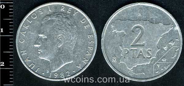 Монета Іспанія 2 песети 1982