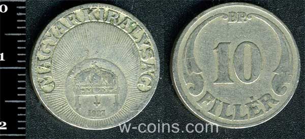 Монета Угорщина 10 філлерів 1927