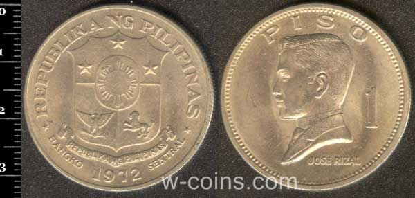 Монета Філіппіни 1 пісо 1972