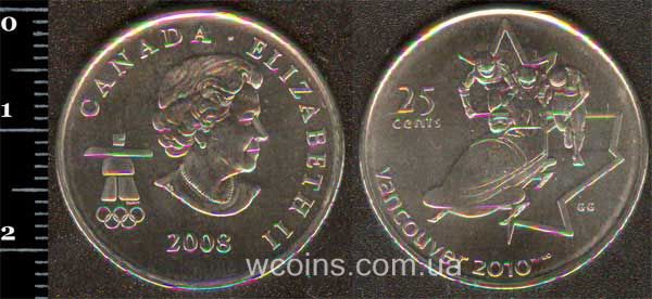 Монета Канада 25 центів 2008