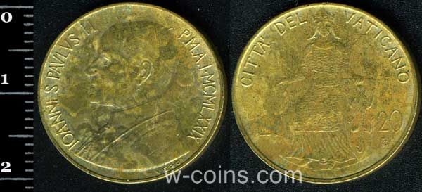 Монета Ватикан 20 лір 1980