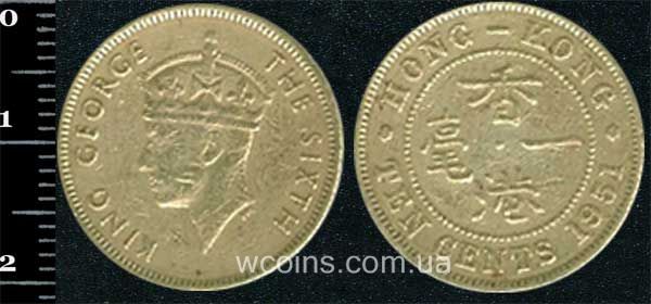 Монета Шрі-Ланка 10 центів 1951