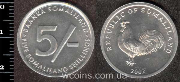 Coin Somaliland 5 shillings 2002