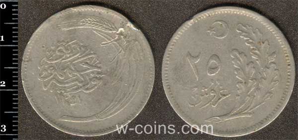 Coin Turkey 25 kurush 1922