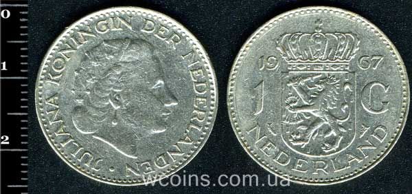 Монета Нідерланди 1 гульден 1967