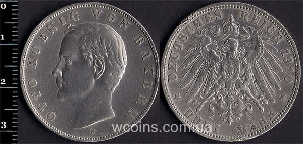 Coin Bavaria 3 marks 1910