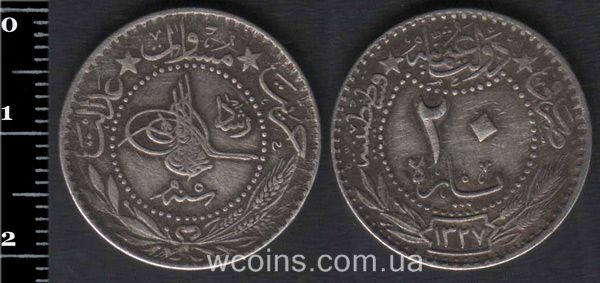 Coin Turkey 20 para 1913