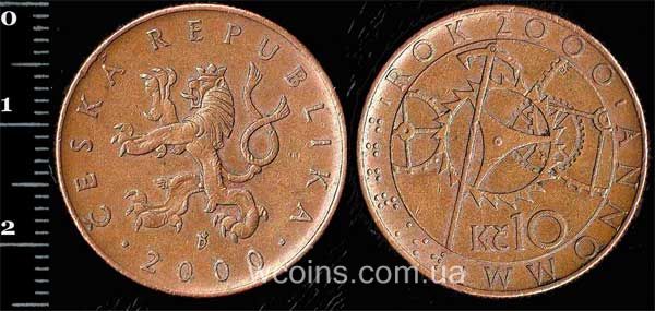 Монета Чехія 10 крон 2000