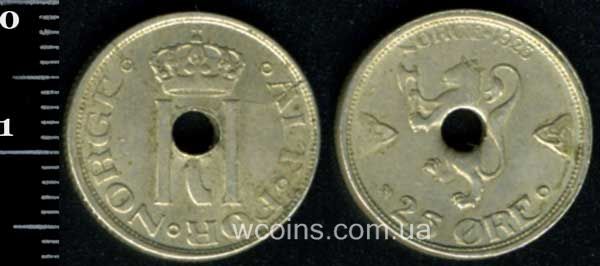 Монета Норвеґія 25 ере 1923